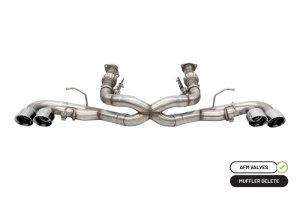 Chevrolet Corvette Performance Exhaust - CORSA Performance - Cat Back Xtreme, AFM Valve, 4.5in Quad Tips - Polished - `20-`25